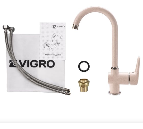 Комбо мойка VIGRO VG102 сахара VG902 сахара + сифон VG102-V2 сахара
