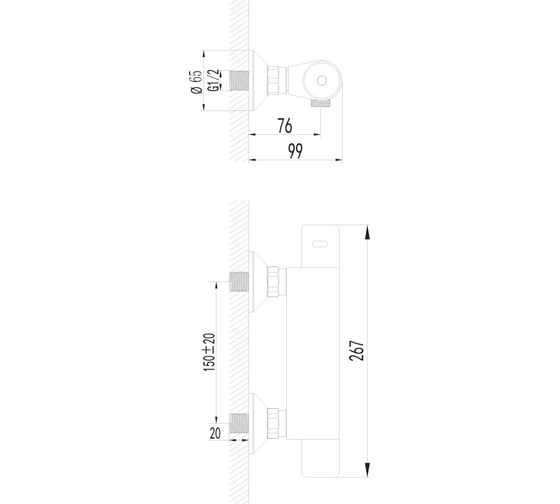 Смеситель Lemark Thermo для душа, термостатический LM7733C