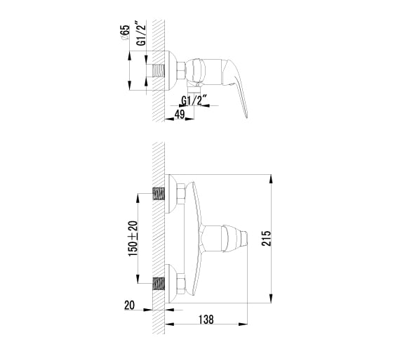 Смеситель для душа Lemark Plus Advance LM1203C