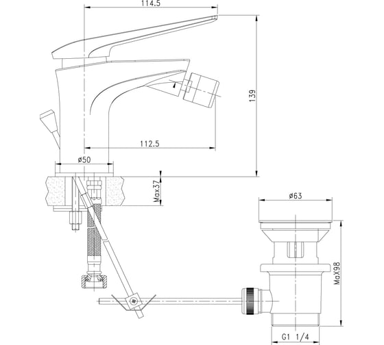 Смеситель Lemark Allegro LM5908CW для биде LM5908CW