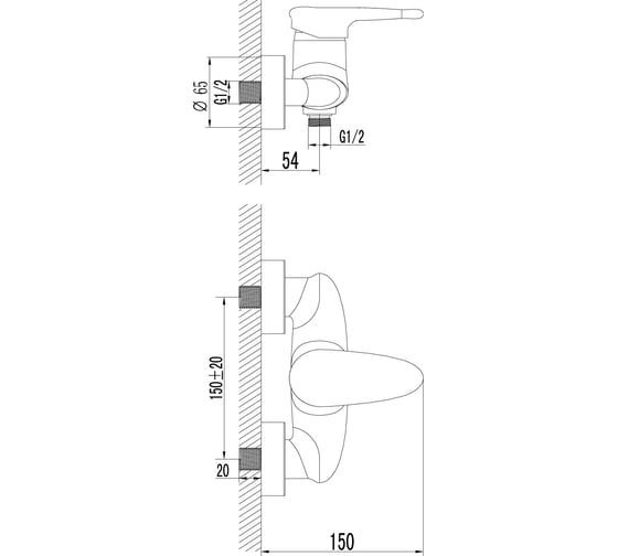 Смеситель Lemark Status для душа LM4403C