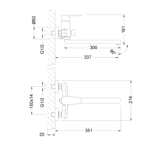 Универсальный смеситель Lemark Point LM0351C