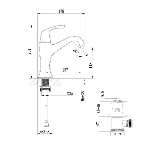 Смеситель для раковины Lemark Nubira LM6206ORB
