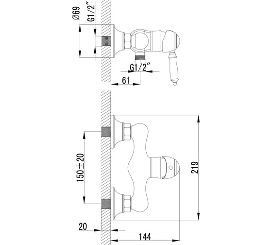 Смеситель Lemark Villa для душа LM4803B