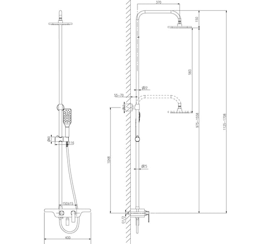 Смеситель Lemark Tropic для ванны и душа LM7006C