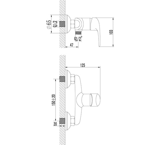 Смеситель Lemark Pramen для душа LM3303C