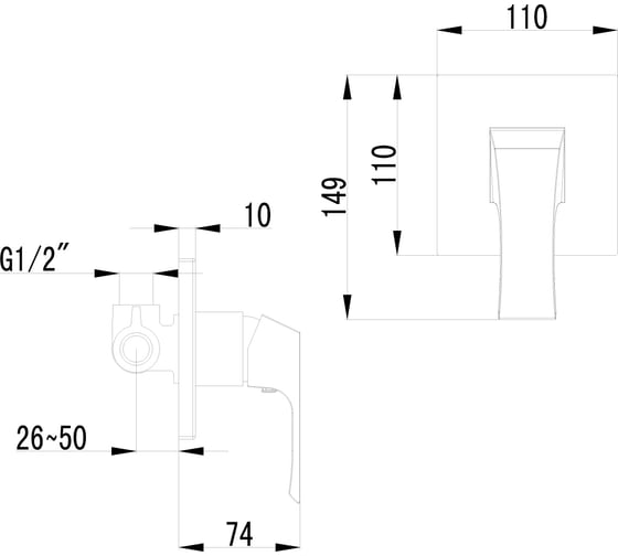 Смеситель Lemark Unit для душа, встраиваемый LM4523C