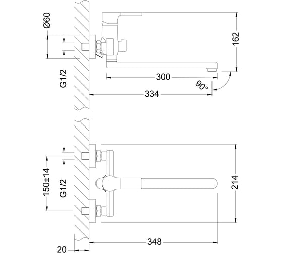 Смеситель Lemark Aura LM0651C универсальный LM0651C