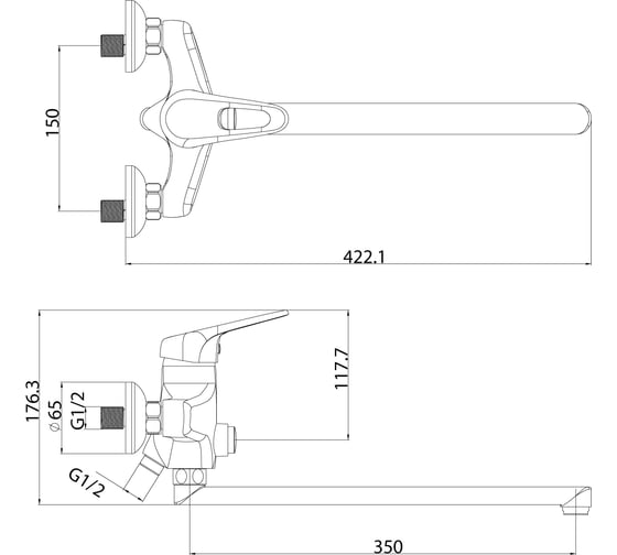 Смеситель Lemark Luna универсальный LM4157C