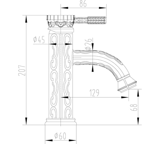 Смеситель для раковины Lemark Jasmine LM6606ORB