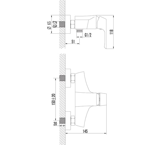 Смеситель Lemark Unit для душа LM4503C