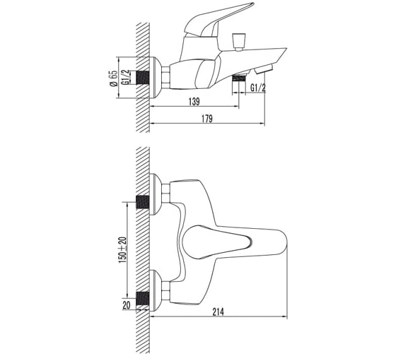 Смеситель для ванны Lemark Poseidon LM4232C