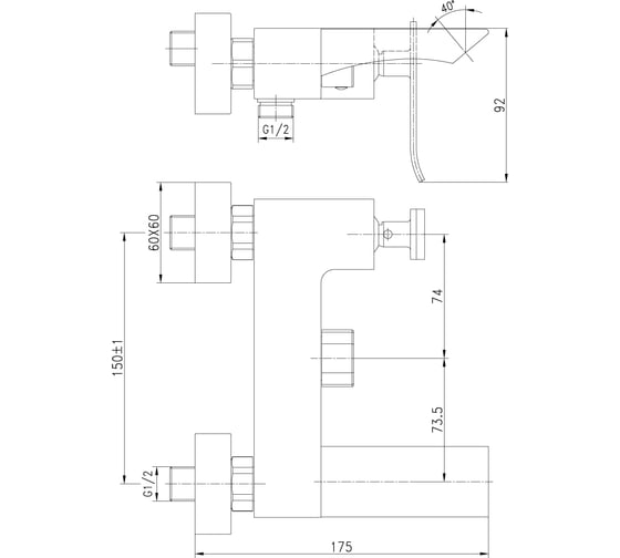 Смеситель Lemark Contest для ванны LM5814CW