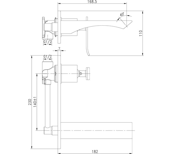 Смеситель для раковины Lemark Contest встраиваемый LM5826CW