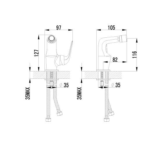 Смеситель для биде Lemark Plus Advance LM1208C