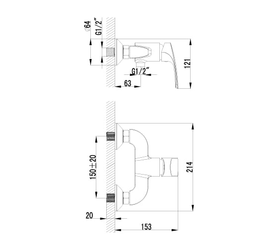 Смеситель для душа Lemark Plus Shape LM1703C
