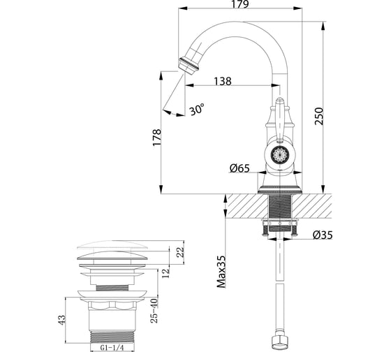Смеситель для раковины Lemark Spark LM6707RG