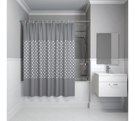 Штора для ванной комнаты IDDIS, 200*240см, полиэстер B44P224i11 1