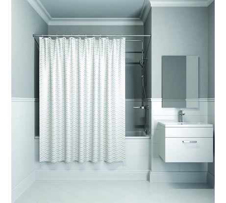 Штора для ванной комнаты IDDIS, 200*180см, полиэстер, B34P218i11