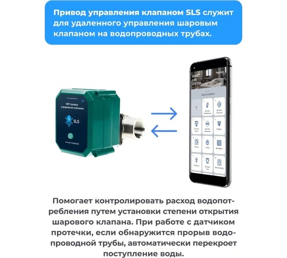 Привод управления клапаном SLS VLV-01 WiFi bk-gn -VLV-01WFBK SLS-VLV-01WFBK