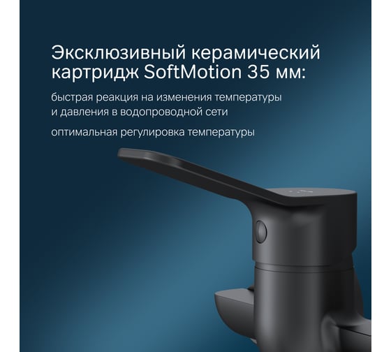 Смеситель для ванны/душа AM.PM X-Joy излив 325 мм, душевой набор, черный F85A90122