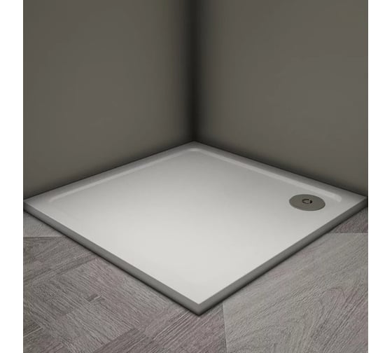 Душевой поддон Veconi Tezeo stone TZ-08, 800x800x30, искусственный камень, белый TZ08-80K-01-19C3