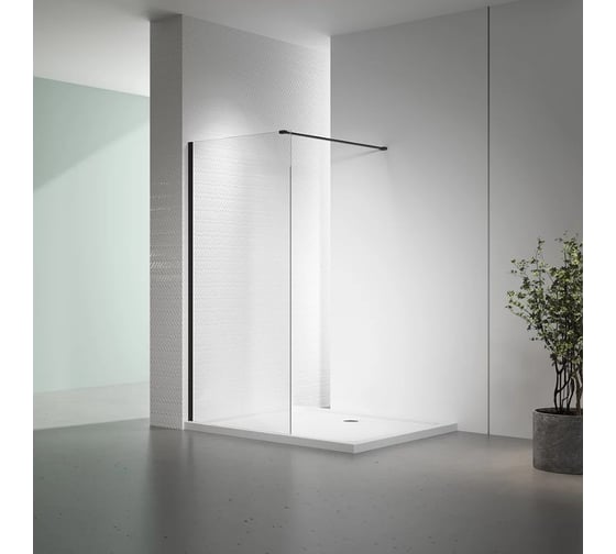 Душевая перегородка Veconi Korato KR-72B, 1100x2000, черный, стекло прозрачное KR72B-110-01-C7 1