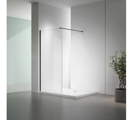 Душевая перегородка Veconi Korato KR-72B, 1000x2000, черный, стекло прозрачное KR72B-100-01-C7 1
