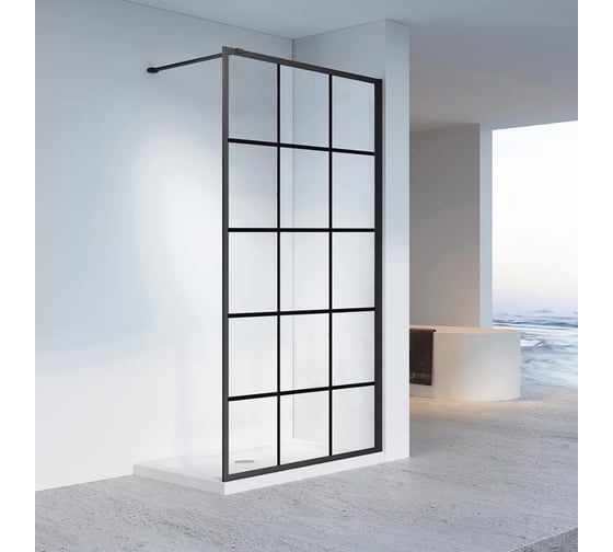 Душевая перегородка Veconi Korato KR-80, 700x2000, черный, стекло прозрачное KR80-70-01-C8 1