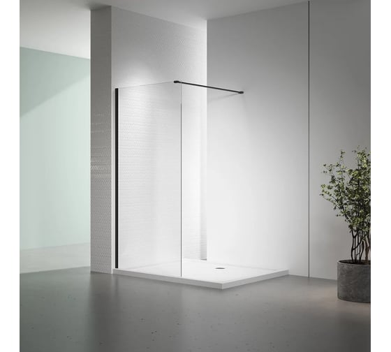 Душевая перегородка Veconi Korato KR-72B, 900x2000, черный, стекло прозрачное KR72B-90-01-C7