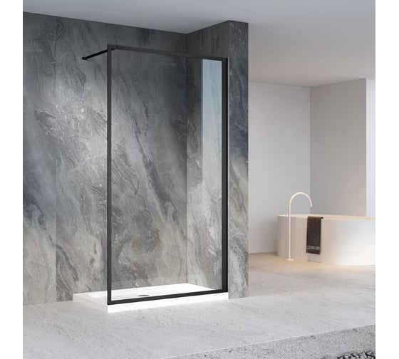 Душевая перегородка Veconi Korato KR-81B, 1100x2000, черный, стекло прозрачное KR81B-110-01-C8 1