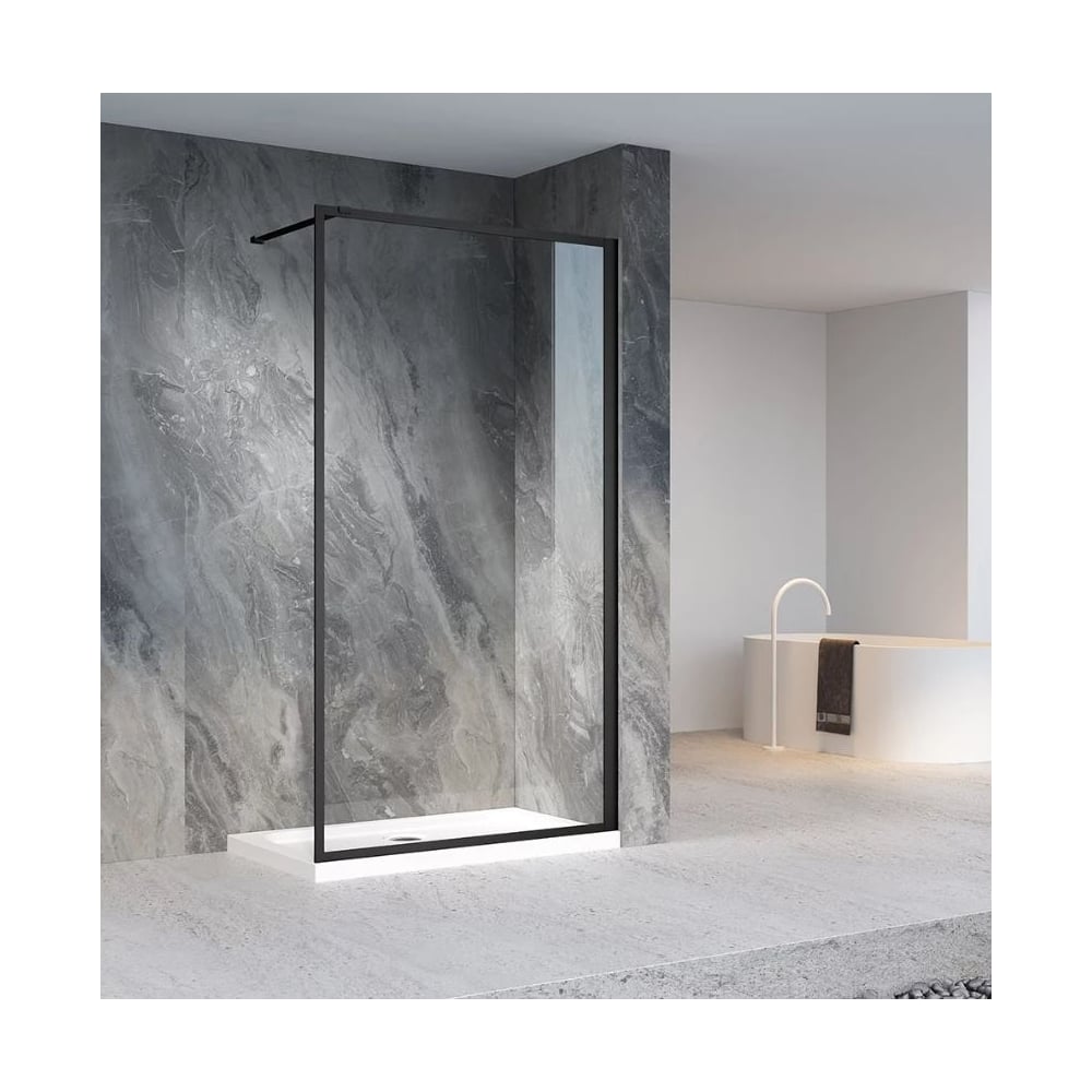 Душевая перегородка Veconi Korato KR-81B, 800x2000, черный, стекло ...
