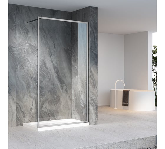 Душевая перегородка Veconi Korato KR-81, 900x2000, хром, стекло прозрачное KR81-90-01-C7