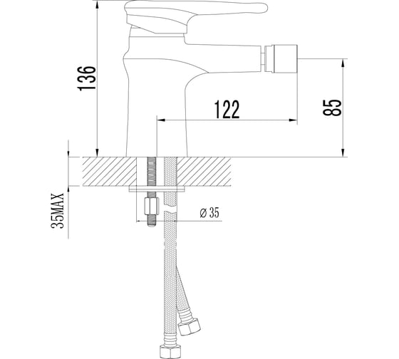 Смеситель Lemark Status LM4408C для биде LM4408C