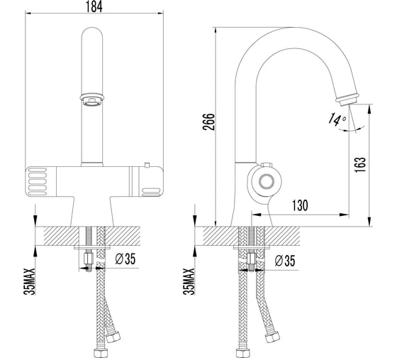 Смеситель Lemark Thermo для раковины, термостатический LM7736C