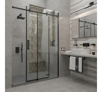 Душевая дверь Veconi Vianno VN-74B, 1400x1950, черный, стекло прозрачное VN74B-140-01-C4