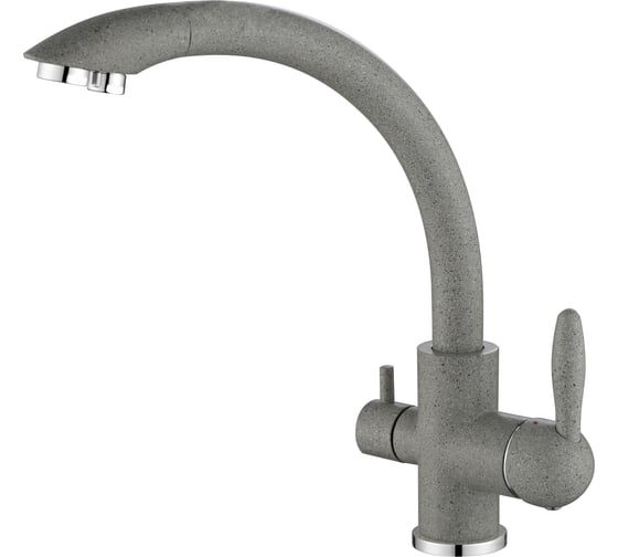 Смеситель для кухни Paulmark ESSEN, серый, две воды, Es213001-310