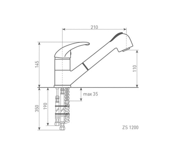 Кухонный смеситель Zigmund & Shtain 1200 индийская ваниль ЦБ-00000689