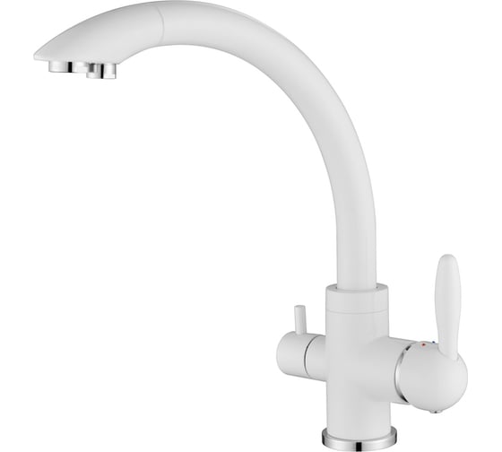 Смеситель для кухни Paulmark ESSEN, белый матовый, две воды, Es213001-431