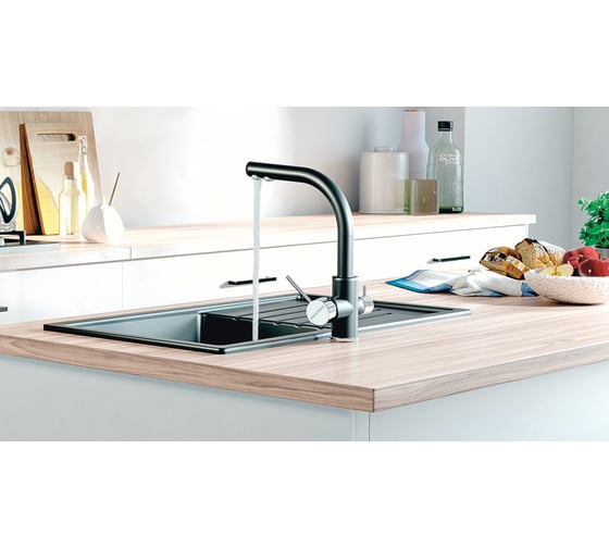 Смеситель для кухни Paulmark ESSEN, антрацит, Es213011-401