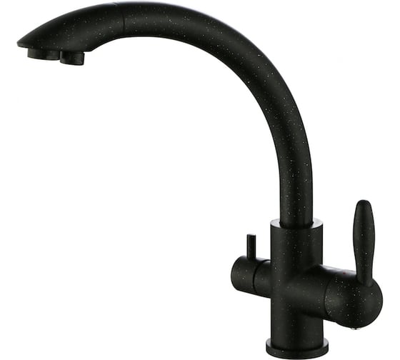 Смеситель для кухни Paulmark ESSEN, черный, две воды, Es213001-308 1