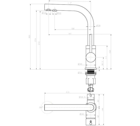Смеситель для кухни Paulmark ESSEN, бронза Es213011-BR