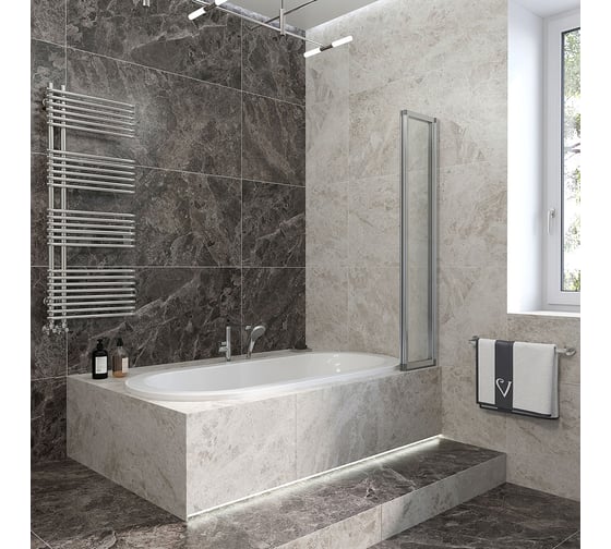 Шторка на ванну Veconi Palau PL-73R, 900x1500, хром, стекло прозрачное PL73R-90-01-19C4