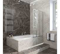 Шторка на ванну Veconi Palau PL-73R, 1200x1500, хром, стекло прозрачное PL73R-120-01-19C4