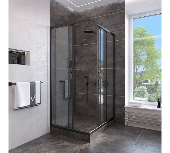 Душевой угол Veconi Rovigo RV-113, 800x800x1850, хром, стекло прозрачное RV113-80-01-C4