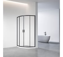 Душевой угол Veconi Rovigo RV-01B, 1000x1000x1950, черный, стекло прозрачное RV01B-100-01-C7
