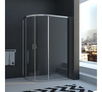 Душевой угол Veconi Rovigo RV-03, 1000x900x1950, хром, стекло прозрачное RV03-10090A-01-19C1