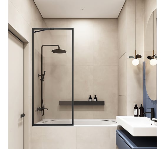 Шторка на ванну Veconi Palau PL-85B, 900x1500, хром, стекло прозрачное PL85B-90-01-C7