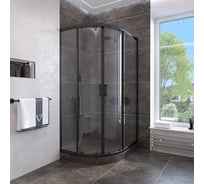 Душевой угол Veconi Rovigo RV-107B, 800x800x1900, черный, стекло прозрачное RV107B-80-01-C4