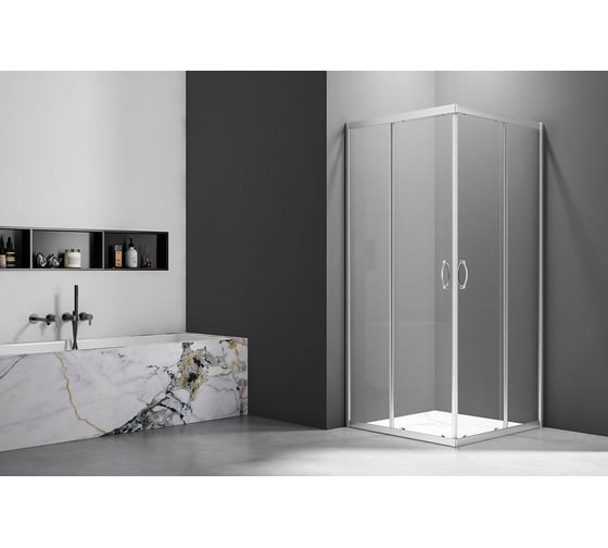 Душевой угол Veconi Rovigo RV-101, 800x800x1900, хром, стекло прозрачное RV101-80-01-C5